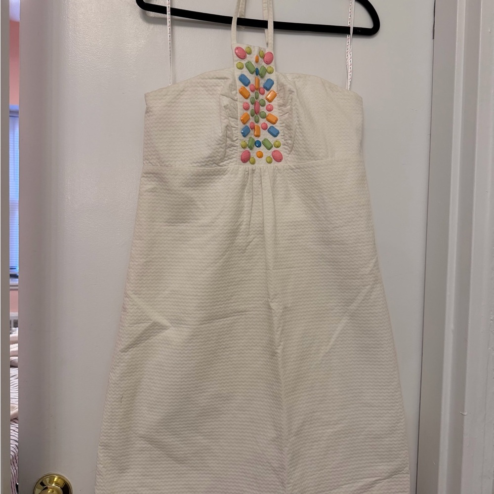 Lilly Pulitzer White Dress with Multicolor Accents